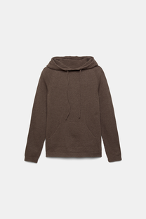 Maglione in lana con cappuccio e coulisse