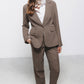 Blazer pied de poule con chiusura a bottone