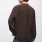 Blusa marrone con coulisse e scollo arricciato