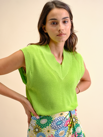 Gilet lungo in maglia di cotone