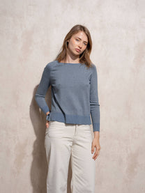 Maglione girocollo in lurex da donna