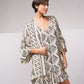Cappotto fluido aperto con stampa geometrica