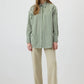Camicia oversize a righe verdi in viscosa
