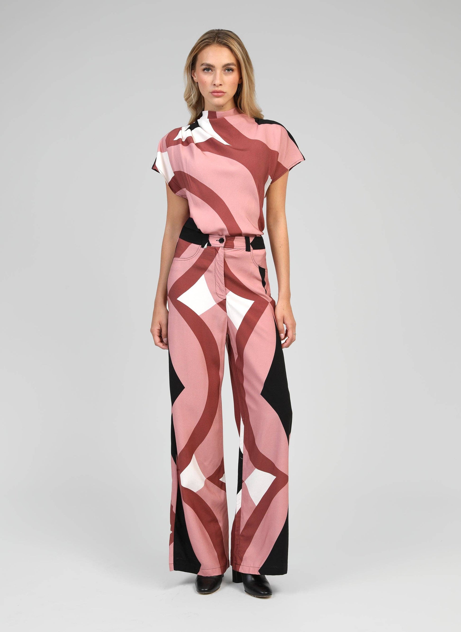 Pantaloni a fantasia rosa Phlora Galimo