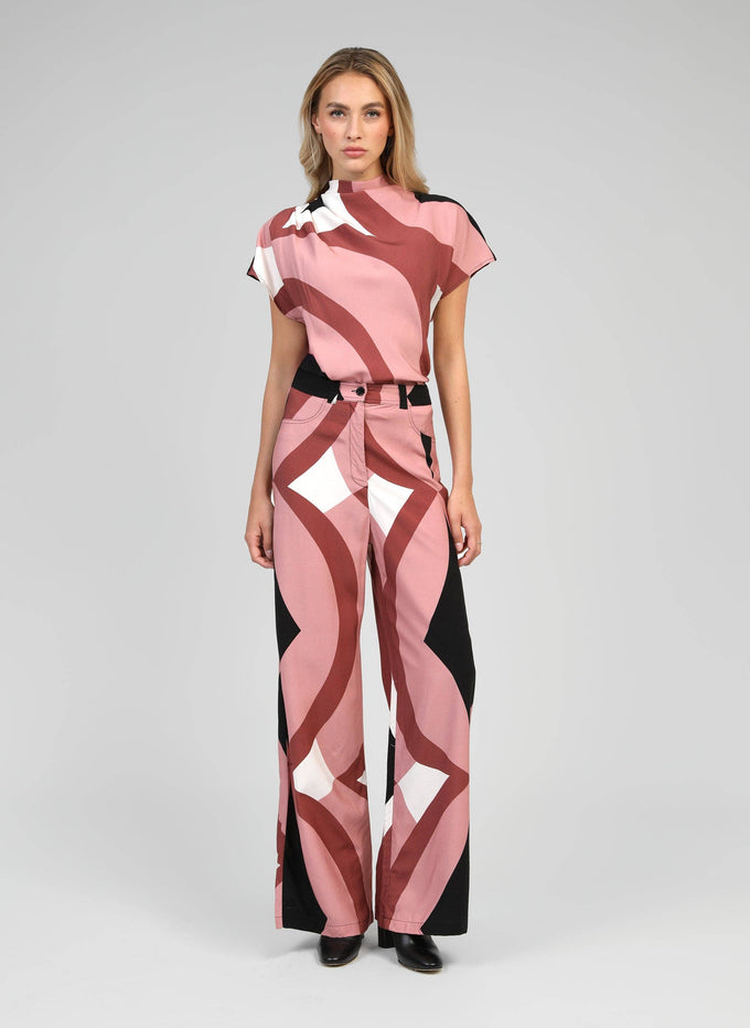 Pantaloni a fantasia rosa Phlora Galimo