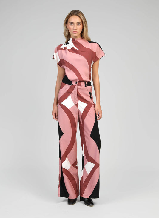 Pantaloni a fantasia rosa Phlora Galimo
