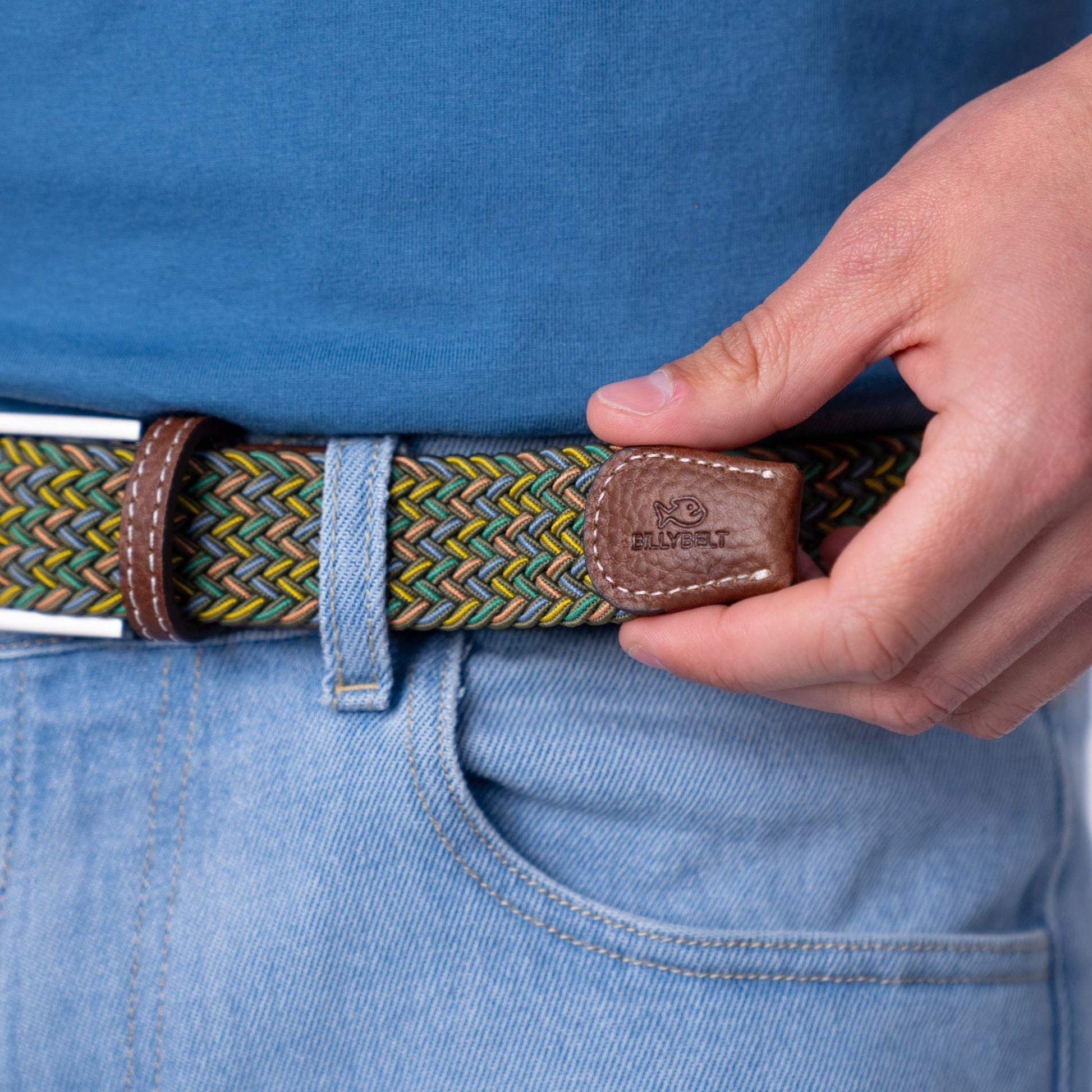 Cintura elastica intrecciata multicolore Belfast