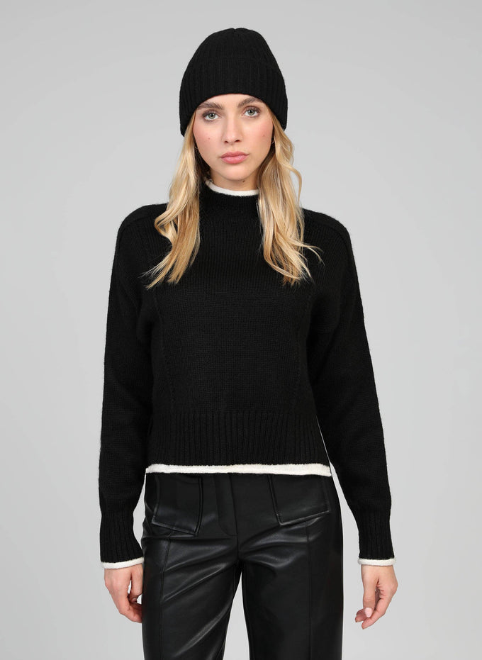 Maglione Nero Lazario a Collo Alto