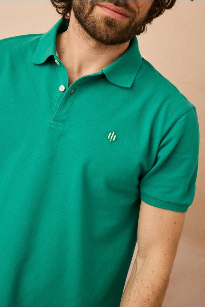 Polo Gaston verde elettrico in cotone biologico
