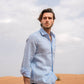 Camicia uomo in lino riciclato Azzurro Cielo