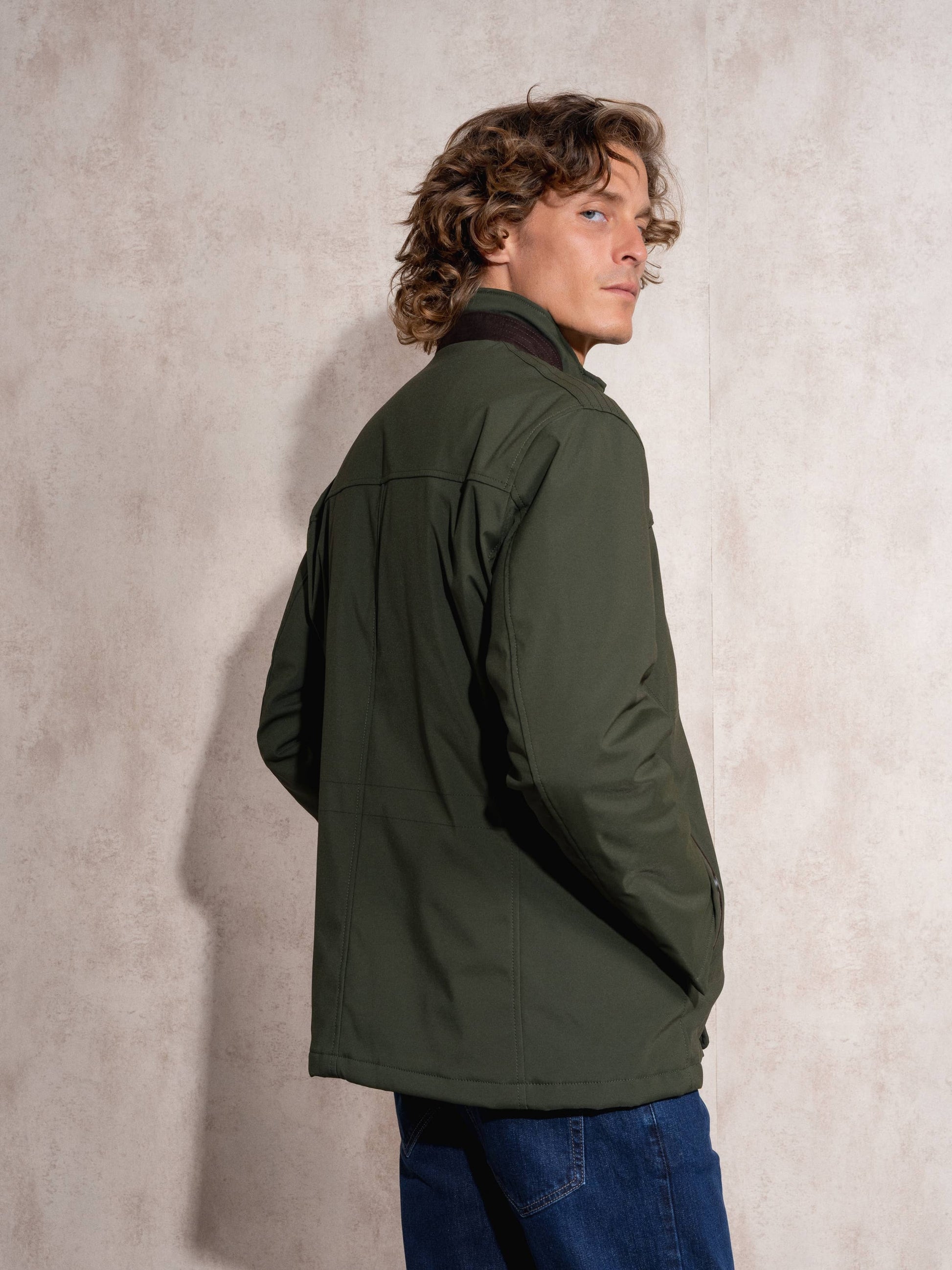 Giacca con zip classica in poliestere