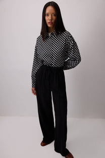 Pantaloni a coste con vita elastica