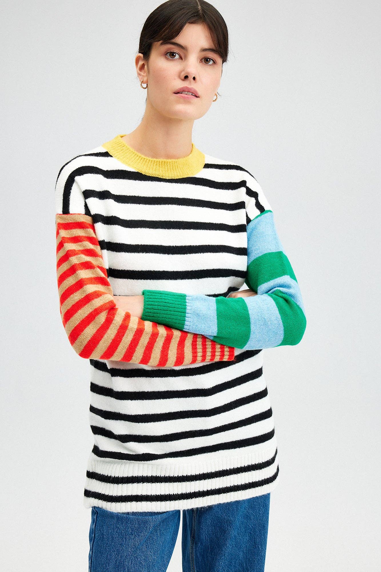 Maglione a righe multicolor