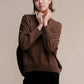 Maglione girocollo oversize effetto tweed