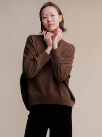 Maglione girocollo oversize effetto tweed