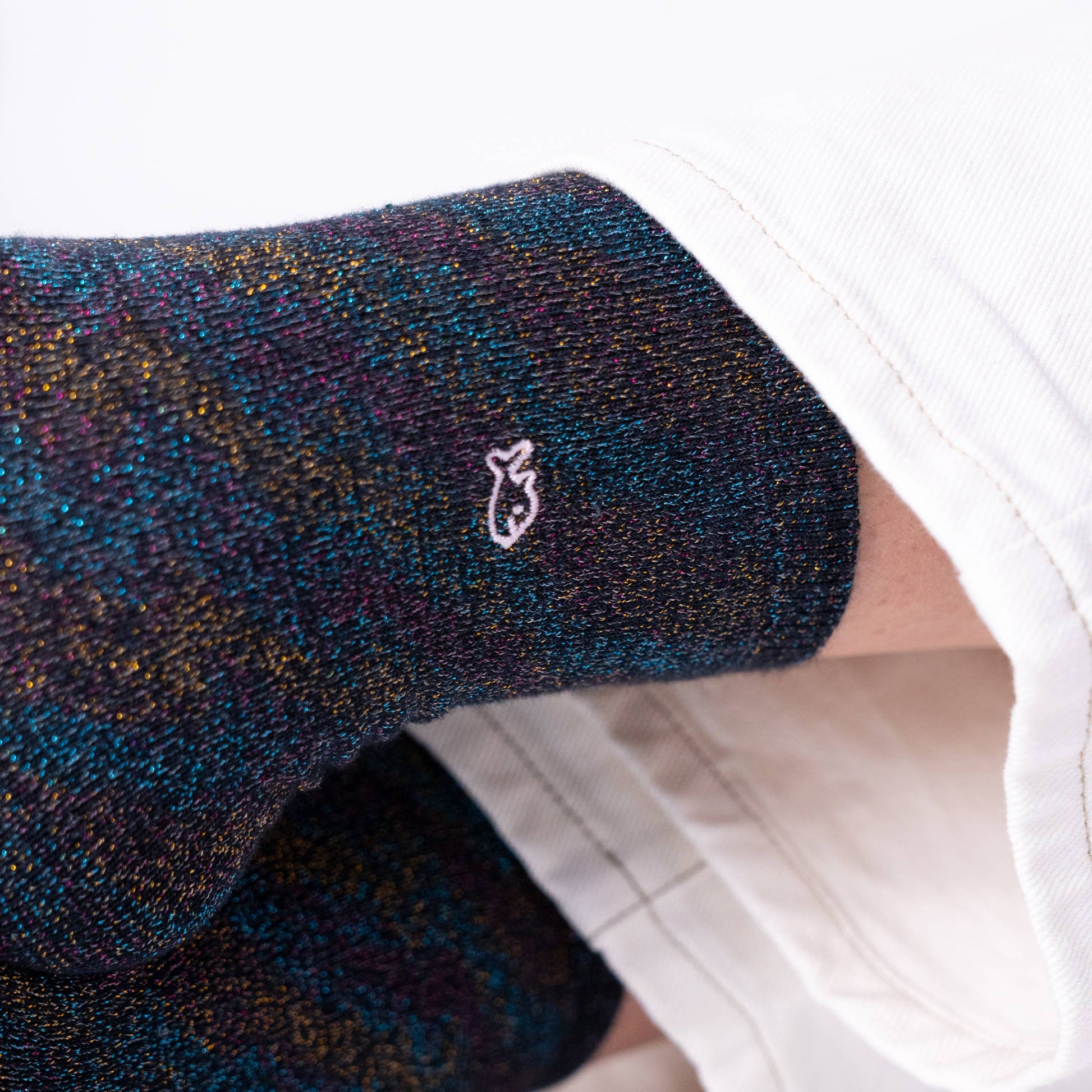 Calzini glitterati in cotone pettinato neri multicolore