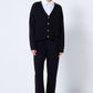 Cardigan in maglia nero con bottoni e tasche