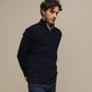 Maglione polo in maglia con zip da uomo