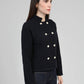 Giacca in maglia blu navy con bottoni dorati