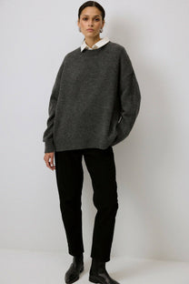 Maglione oversize tinta unita grigio