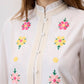 Camicia in popeline ricamata a fiori