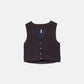 Gilet a quadri con scollo a V