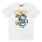 T-shirt Pizza Dragon bianca in cotone biologico