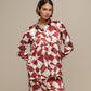 Camicia donna in raso con fantasia geometrica