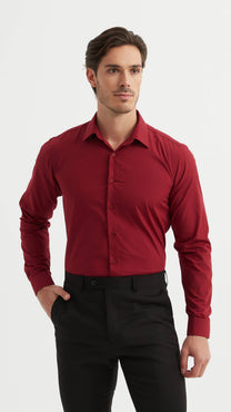 Camicia bordeaux comfort fit da uomo