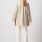 Camicia beige con polsini in organza