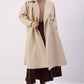 Trench cappotto doppiopetto con colletto dritto e cintura