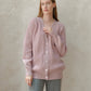 Cardigan lungo a coste in misto cashmere