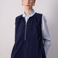 Abito lungo smanicato con zip