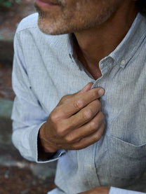 Camicia sartoriale su misura Bernina blu navy