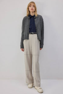 Pantaloni wide-leg con cuciture a contrasto