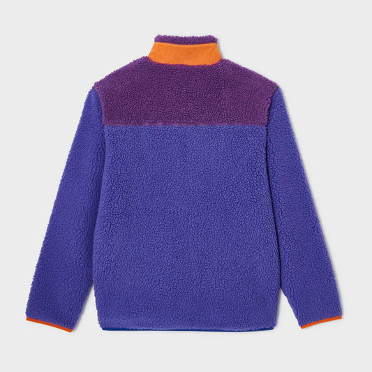 Giacca sherpa unisex con zip bicolore