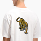T-shirt oversize unisex bianca con stampa tigre