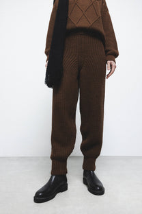 Pantaloni jogger in maglia a coste