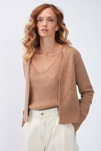 Cardigan in maglia mesh aperto