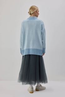 Maglione lungo a coste