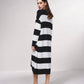 Cardigan lungo a righe aperto
