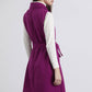 Gilet lungo con cintura viola