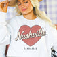 Felpa oversize Nashville Tennessee con stampa a cuore