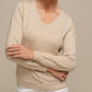 Maglione in maglia con scollo a V da donna in misto viscosa