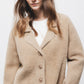 Cappotto corto in pelliccia sintetica beige