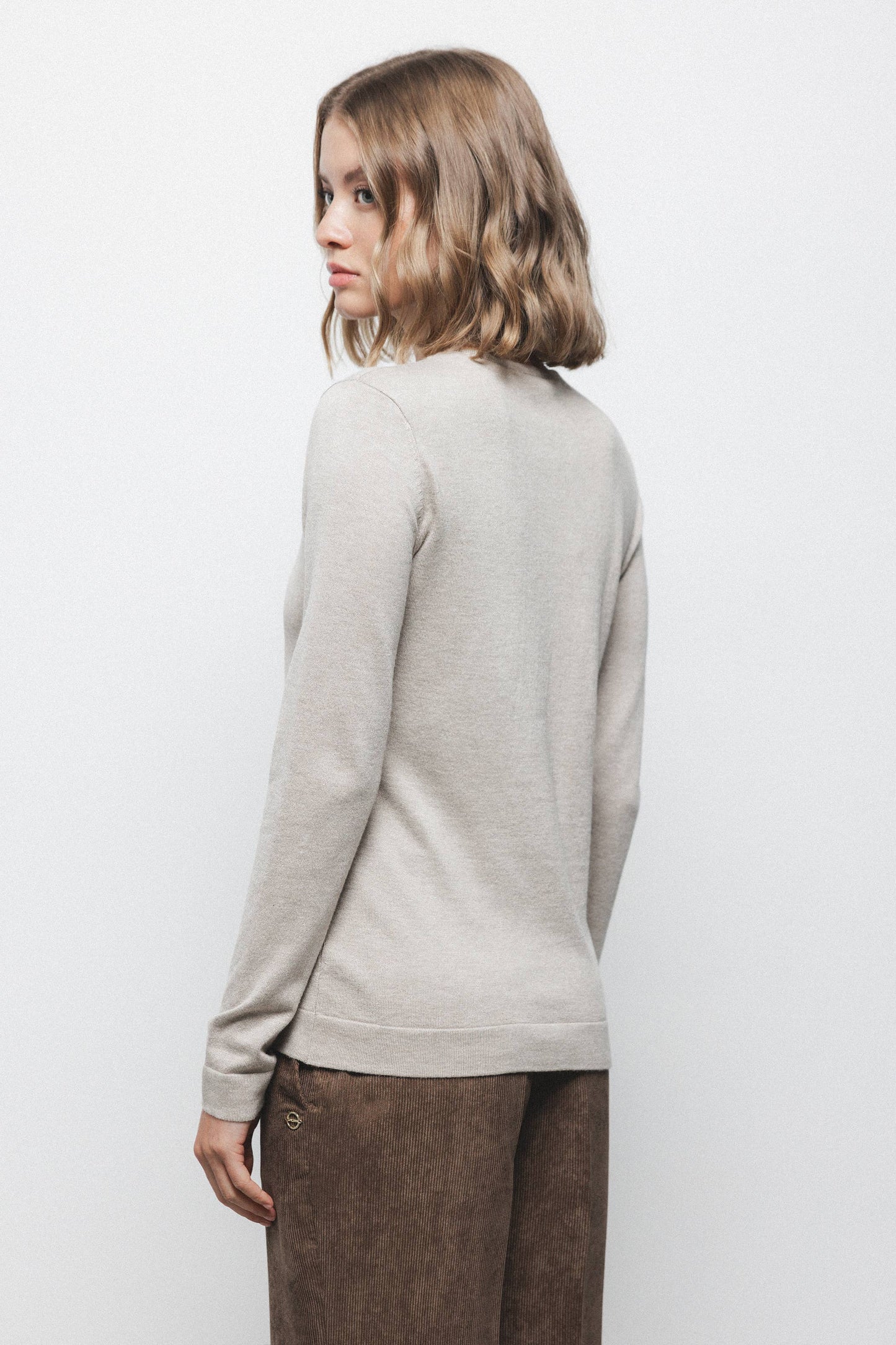 Maglione in maglia rasata con girocollo