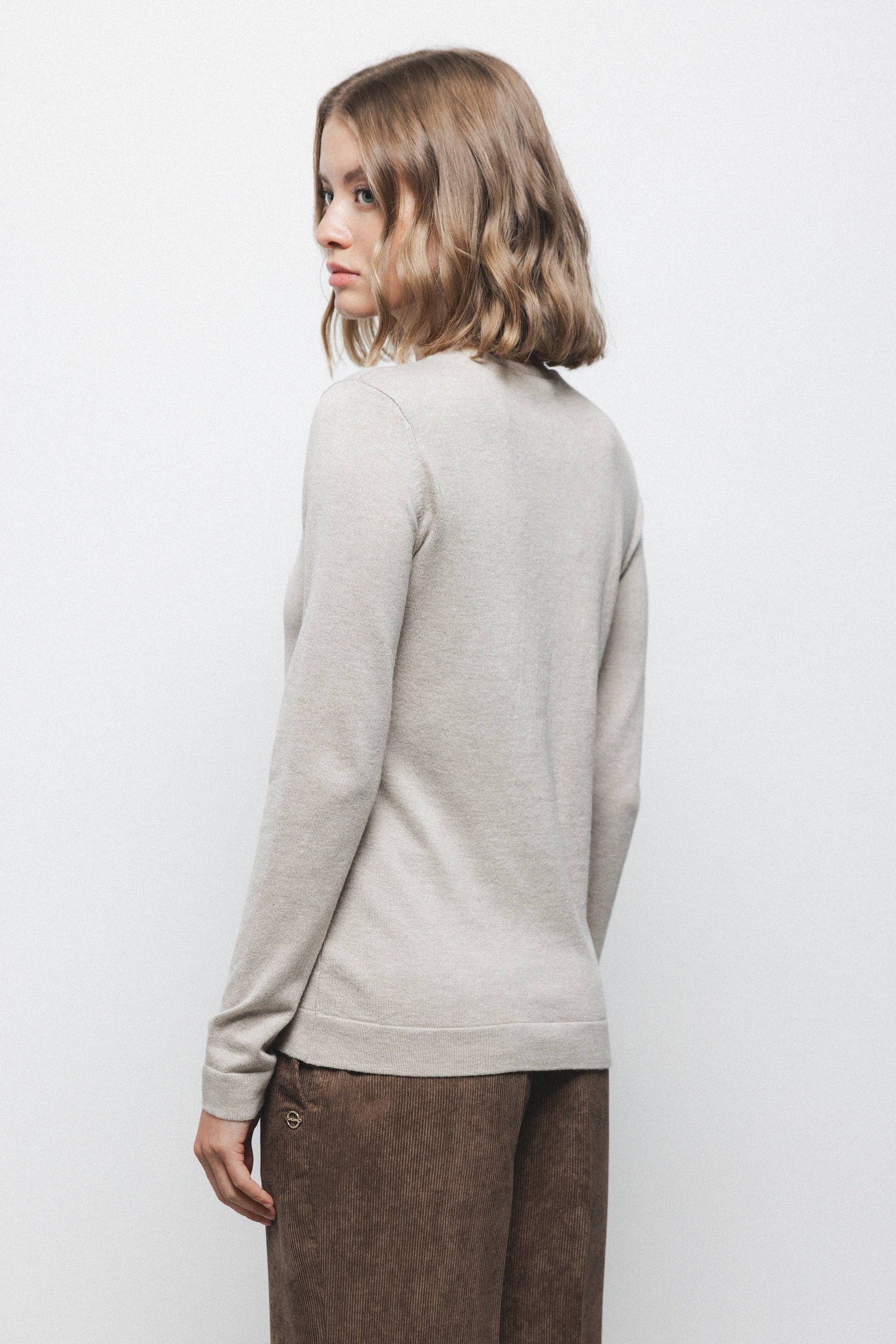 Maglione in maglia rasata con girocollo