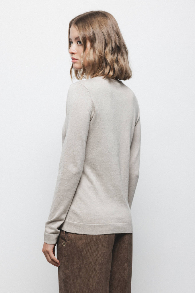 Maglione in maglia rasata con girocollo