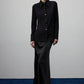 Camicia in denim nera con bottoni in metallo
