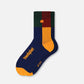 Calzini alla caviglia color block blu navy